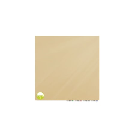 Ghent Magnetic Glassboard, 4Hx4 ft.W, 1/4", Beige, Glass, 48", 48", Beige ARIASM44BG